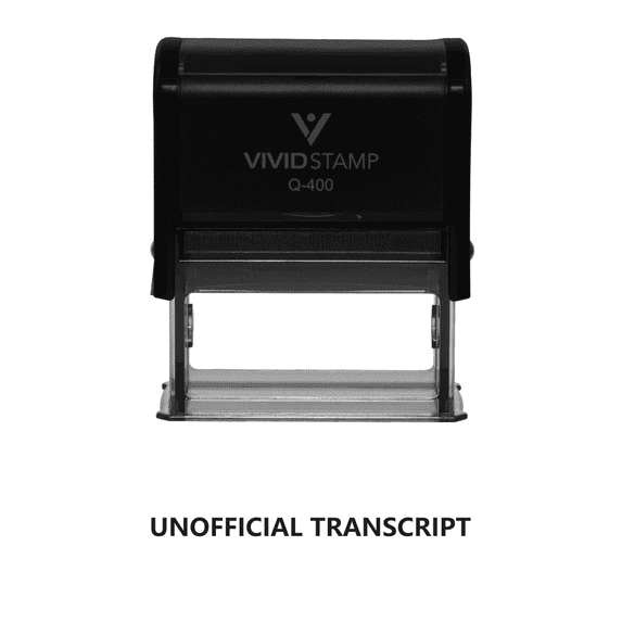 Vivid Stamp Unofficial Transcript Self Inking Rubber Stamp (Black Ink) - X-Large