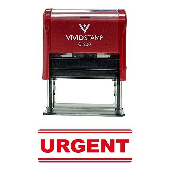 Vivid Stamp Urgent Office Self-Inking Office Rubber Stamp (Red) - L