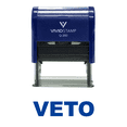 thumbnail image 1 of Vivid Stamp VETO Self Inking Rubber Stamp (Blue Ink) - Medium, 1 of 1
