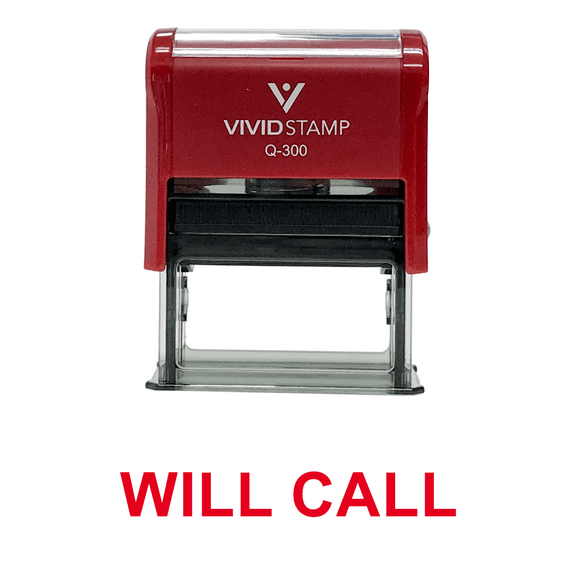 Vivid Stamp WILL CALL Self Inking Rubber Stamp (Red Ink) - Large