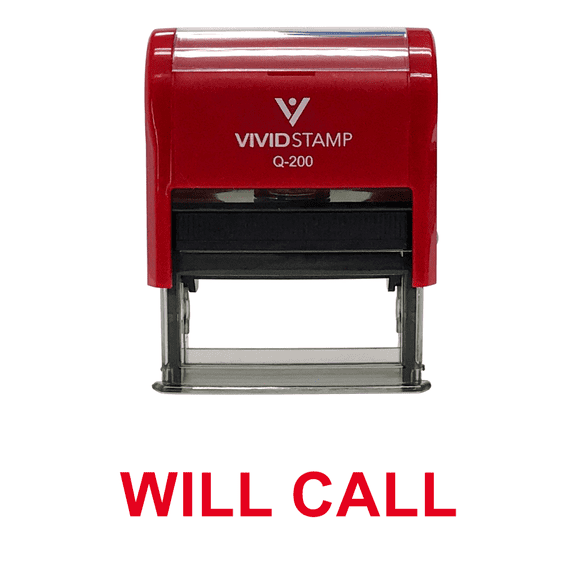Vivid Stamp WILL CALL Self Inking Rubber Stamp (Red Ink) - Medium