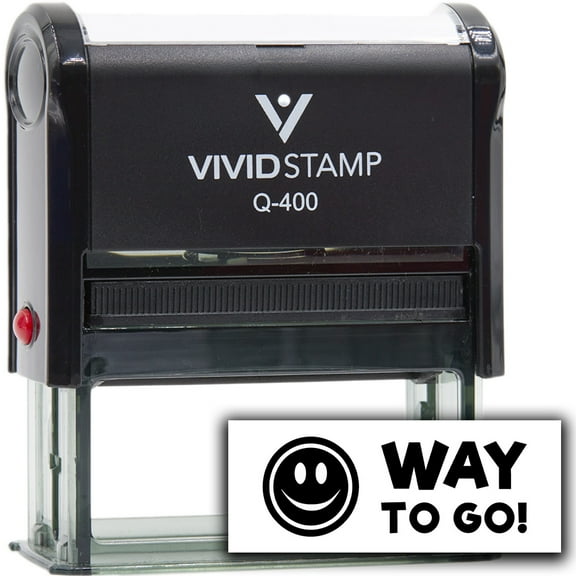 Vivid Stamp Way to Go! Self-Inking Rubber Stamps (Black Ink) - Q-400