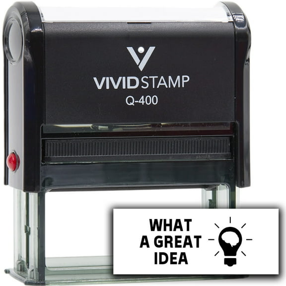 Vivid Stamp What a Great Idea Teacher Feedback Self-Inking Rubber Stamps (Blank Ink) - Q-400