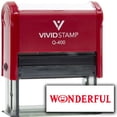 thumbnail image 1 of Vivid Stamp Wonderful Smiley Face Self Inking Rubber Stamp (Red Ink) - Q-400, 1 of 3