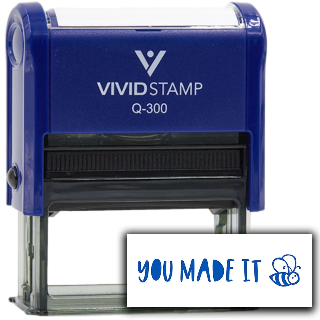 Vivid Stamp You Made It Self Inking Rubber Stamp (Blue Ink) - Q-300