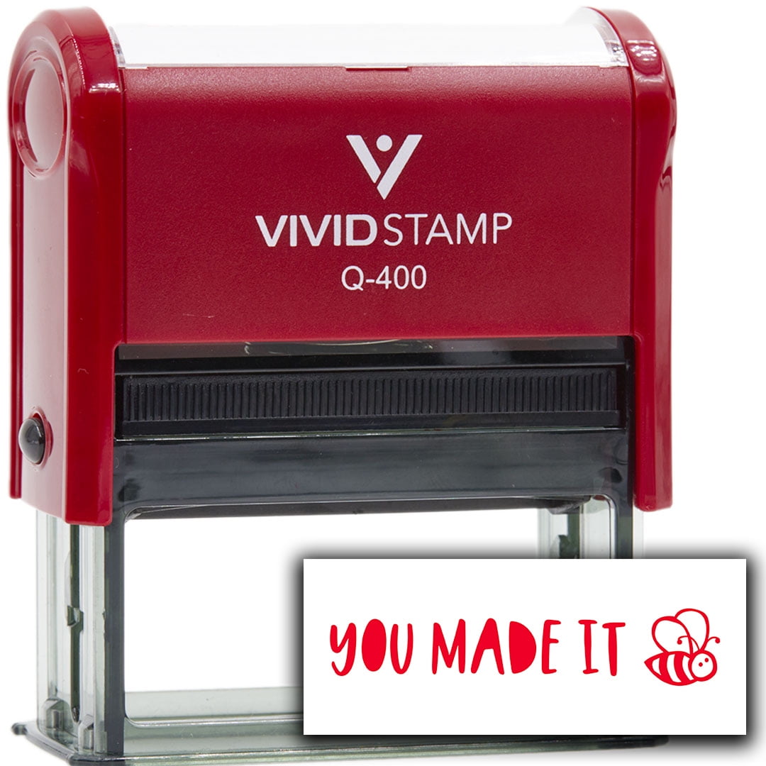 Vivid Stamp You Made It Self Inking Rubber Stamp (Red Ink) - Q-400