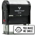 thumbnail image 1 of Vivid Stamp You Make Me Smile Self Inking Rubber Stamp (Black Ink) - Q-200, 1 of 3