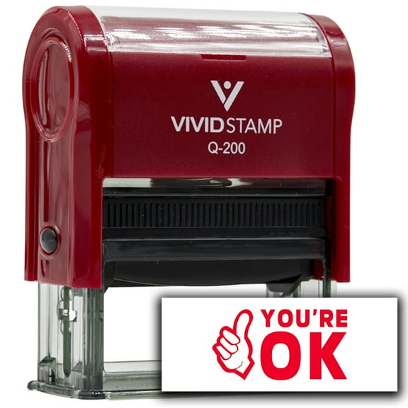 Vivid Stamp You?re OK Stamps For Grading Self-Inking Rubber Stamps (Red Ink) - Q-200