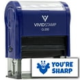 thumbnail image 1 of Vivid Stamp You’re Sharp Self Inking Rubber Stamp (Blue Ink) - Q-200, 1 of 3