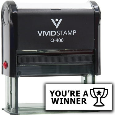 Vivid Stamp You?re a Winner Teacher Feedback Self-Inking Rubber Stamps (Blank Ink) - Q-400