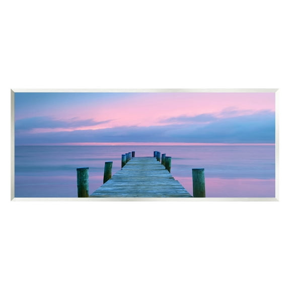 Vivid Sunset Ocean Dock Horizon Coastal Photograph Unframed Art Print Wall Art