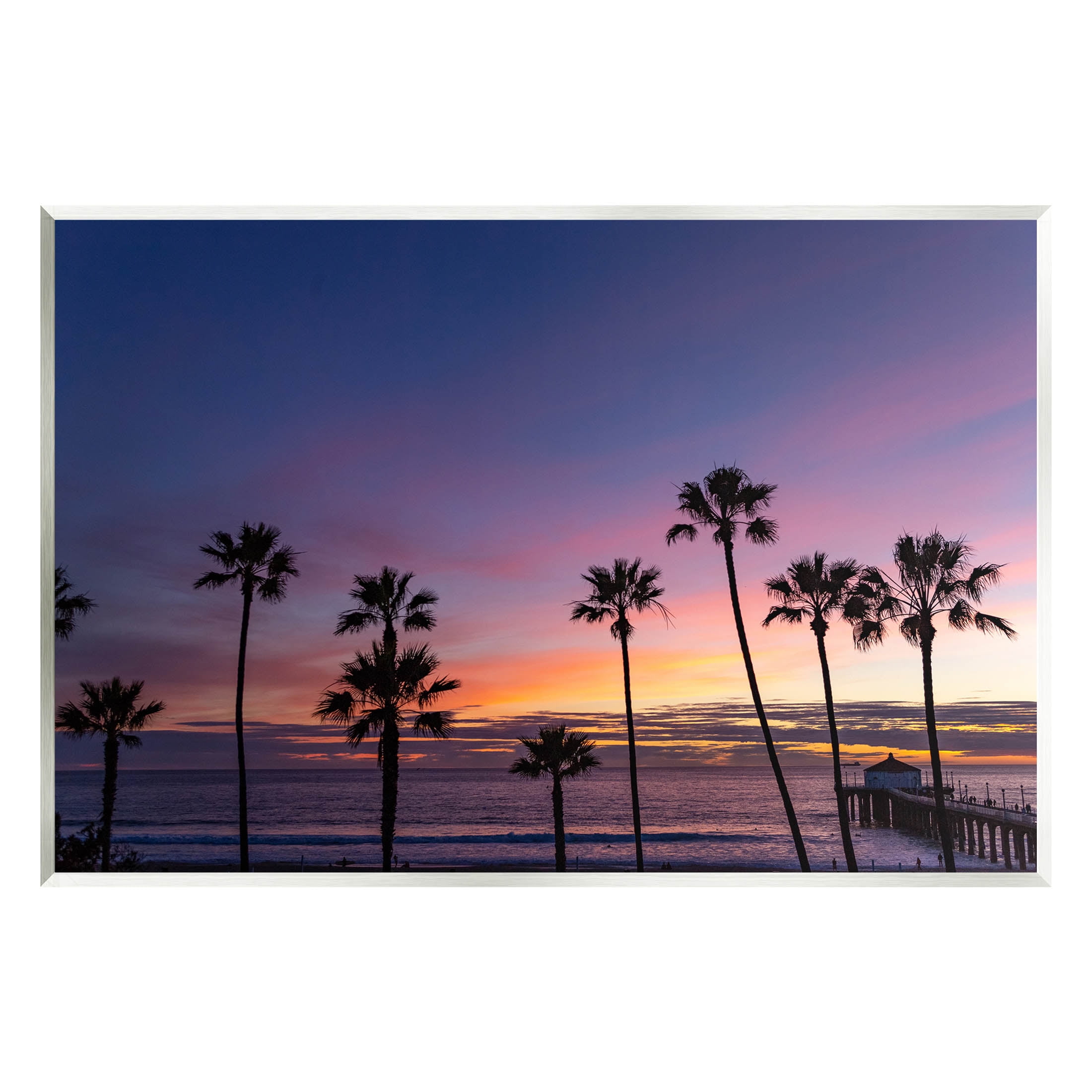 Vivid Sunset Palm Trees Horizon Coastal MDF Wall Plaque