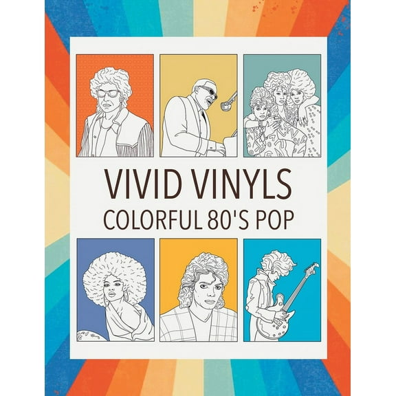Vivid Vinyls Colorful 80's Pop Coloring Book, (Paperback)
