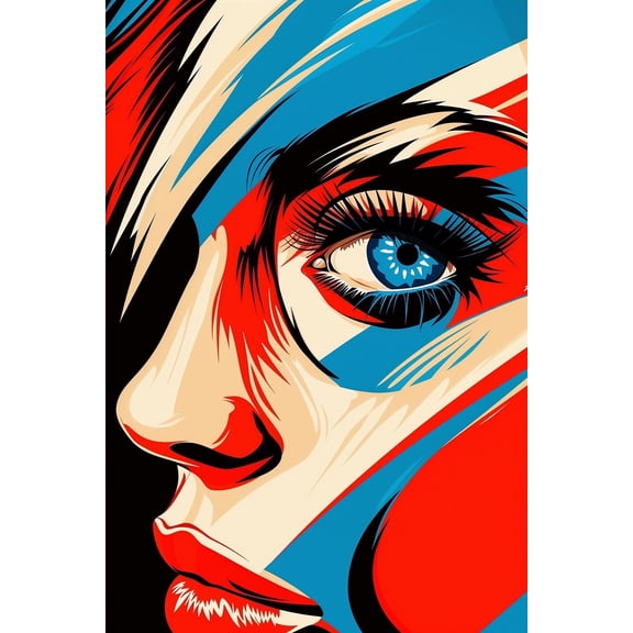 Vivid Vision – Modern Pop Art Woman’s Face Poster 【Coated Paper】