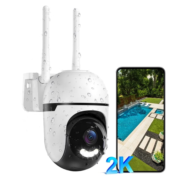 VividEye 2K Outdoor PTZ Security Camera Wired, 5G & 2.4GHz WiFi, IP66 Waterproof, 360 Pan Tilt, AI Human Vehicle Detection, Night Vision, Two-Way Audio Home Surveillance Camera