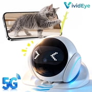 VividEye 2K Pet Camera Robot with AI, Movable Indoor WiFi Cam, Whole-Home Auto Patrol, Auto-Recharge, 360 Pet Finder, 2-Way Audio, Bark & Sound Alerts for Dogs and Cats