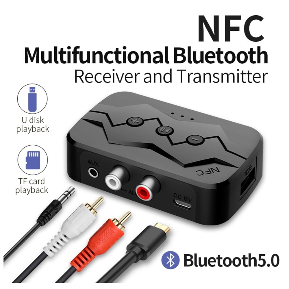 Smart Audio Adapter VividTech 2 in 1 NFC Bluetooth 5.4 Audio Adapter for Music Sound System ...