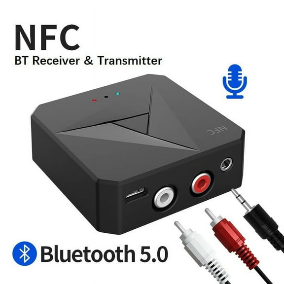 VividTech Bluetooth 5.0 Audio Receiver Transmitter Adapter 2 in 1 , NFC Wireless Bluetooth Extender, Bluetooth Car Kit