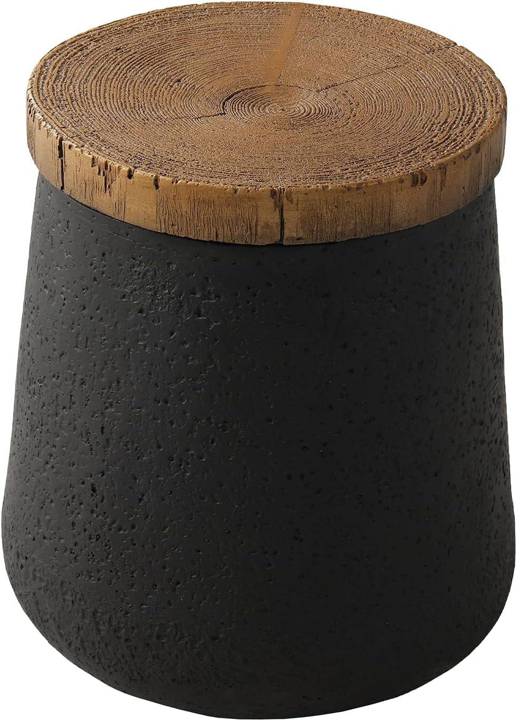 VividVibes Small Outdoor Side Table, 13" W Black Outdoor End Tables for Patio, Accent Side Table ...