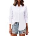 thumbnail image 1 of Vividaire Button Down Shirts for Women Cotton Long Sleeve Dress Shirt Classic Fit Work Business Casual Blouses, 1 of 8
