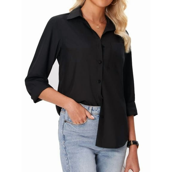 Vividaire Women's Shirts Casual Button Down Long Sleeve Wrinkle Free Blouse
