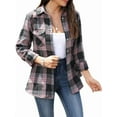 thumbnail image 1 of Vividaire Womens Flannel Shirt Plaid Shirts Long Sleeve Casual Button Down Collared Blouse Tops, 1 of 7