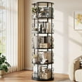 thumbnail image 1 of Vividwood 5 Tier Rotating Bookshelf, 360 ° Display Corner Book Shelf, Stackable Spinning Bookshelf Tower, Narrow Tall Revolving Bookcase, Round Swivel Storage Organizer, 1 of 5