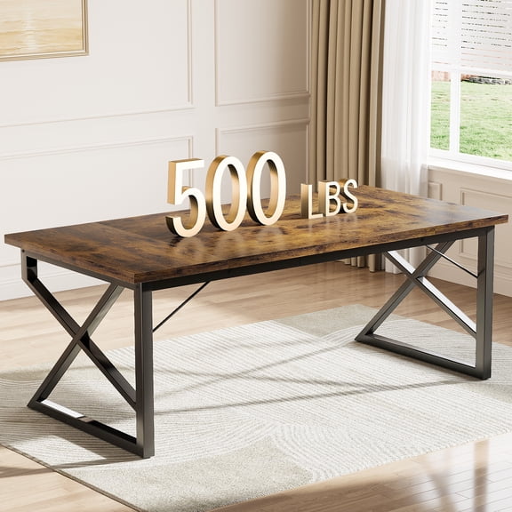 Vividwood 70.9-Inch Home Office Desk, Heavy Industrial Duty Executive Desk, Modern Large Computer Desk for Home Office, Study & Apartments