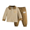 thumbnail image 1 of Vividxx Baby Boy Clothes Boys Outfits & Sets Fall Striped Shirt And Pants Outfit With Embroidery For Toddlers Comfortable Casual Wear 18-24 Months, 1 of 9