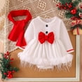thumbnail image 1 of Vividxx Baby Girl Dress Elegant Long Sleeve Crewneck Dress with Bow Detail for Fall Kids Clothes 0-3 Months, 1 of 9