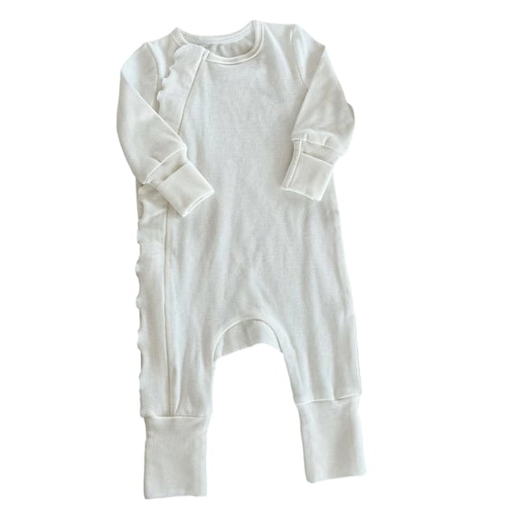 Vividxx Baby Girls Bodysuits Long Sleeve Romper Sleepwear Stretchy Ribbed For Newborn Newborn Daily Party Onesie Solid Color O-Neck Breathable Dailywear