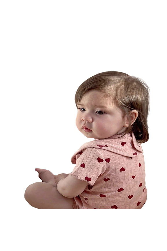 Baby Girls Bodysuits Onesie Cute Print Side Snap Rompers For Newborn Soft Breathable Casual Onesie With Belly Newborn O-Neck Cozy Dailywear
