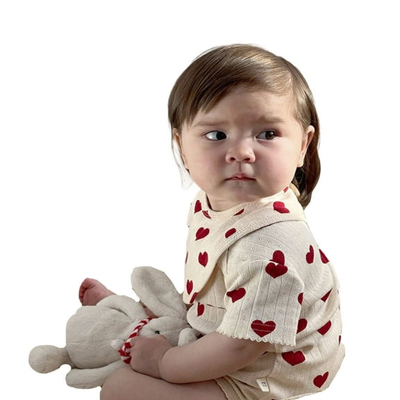 Vividxx Baby Girls Bodysuits Onesie Cute Print Side Snap Rompers For Newborn Soft Breathable Casual Onesie With Belly Newborn O-Neck Trendy Dailywear