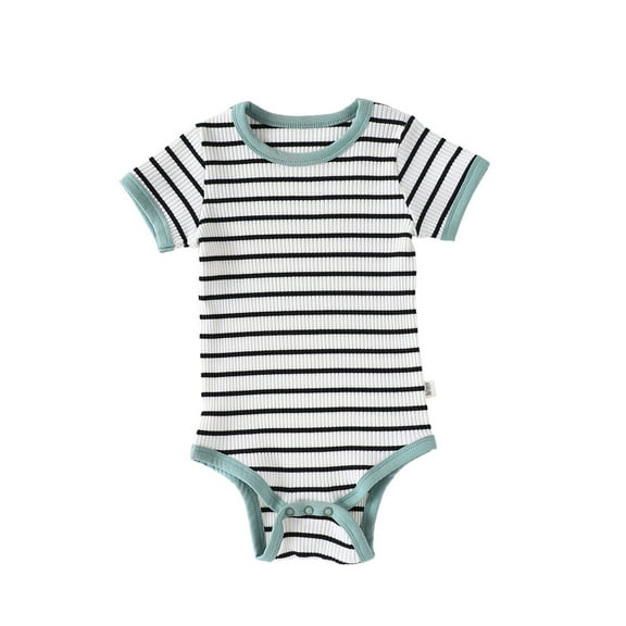 Vividxx Baby Girls Bodysuits Summer Short Sleeve Striped Romper Casual Onesie For Newborn Soft Comfortable Playwear Newborn O-Neck Stylish Dailywear