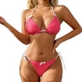 thumbnail image 1 of Vividxx Bikini Sets For Women Polka Print Two Piece Swimwear Bikini With Push Up Underwire And Crisscross Back Straps Summer Comfortable Vacation Beachwear, 1 of 5