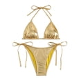 thumbnail image 1 of Vividxx Bikini Sets For Women Summer Swimwear Bikinis Set Two Piece Swimsuit With Tie Design Pool And Beach Featuring Gold Foil Decoration Summer Comfortable Vacation Beachwear, 1 of 3
