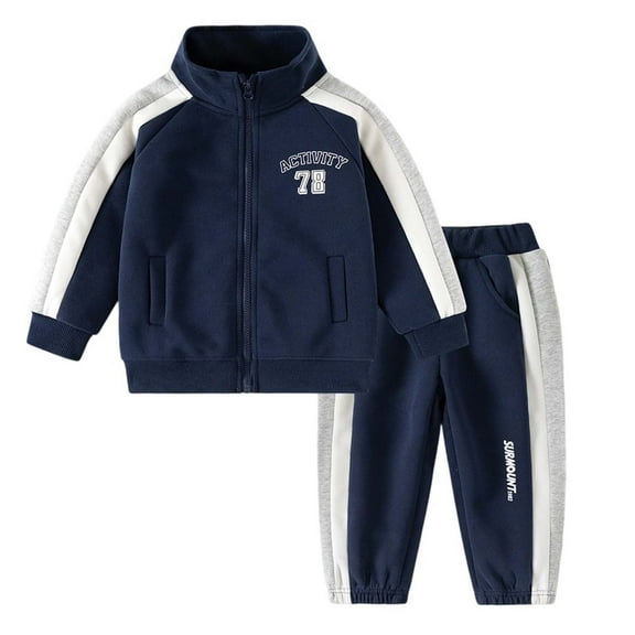 Vividxx Boys 2PCS Casual Sportswear Sets Comfortable And Elastic Tops And Sweatpants Slacks With Letter Prints For Autumn Winter Daily Wear Sets Toddler Soft Outfits Sets