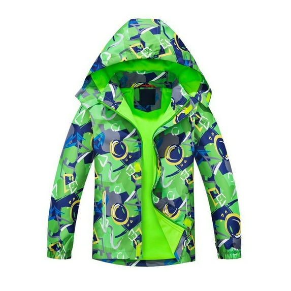 Vividxx Boys Breathable Lined Hooded Windbreaker Jacket For Outdoor Activities And Parties Youth Winter Coats For Teens 13 16 Years Solid Color Toddler O-Neck Breathable Outwear