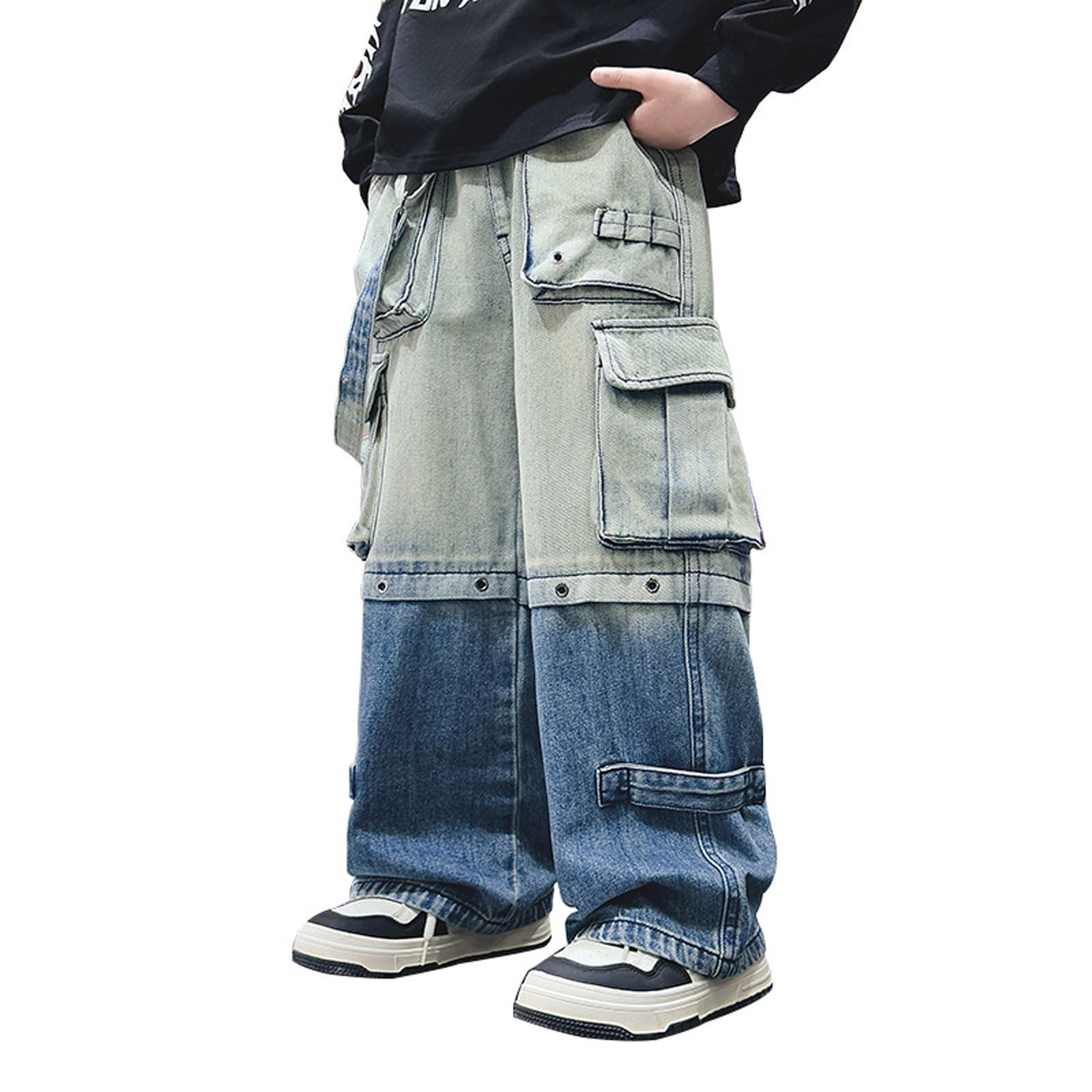 パンツ   jeans cargo pants Vividxx Boys Cargo Jeans For Outdoor Play Comfortable Straight Leg