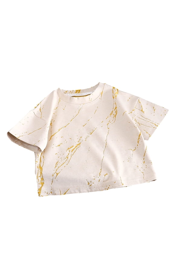 Boys Casual Tops Loose Fit Tie Dye Short Sleeve T-Shirt Fashion Kids Clothing For Daily Wear Summer Outfits Setsboys 6M To 9 Years O-Neck Stylish Dailywear