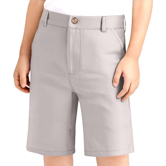 Vividxx Boys Girls Adjustable Waist Stretch Flat Front Shorts For School Uniforms Solid Color Toddler Lovely Bottoms