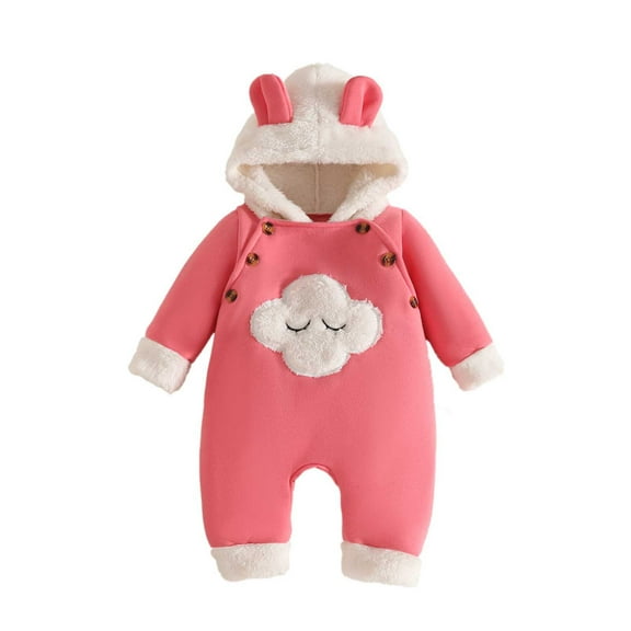 Vividxx Boys Girls Long Sleeve Cartoon Embroider Hooded Romper Jumpsuit Newborn O-Neck Lovely Onesie