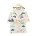 thumbnail image 1 of Vividxx Boys Girls Robe Toddler Baby Boys Girls Cartoon Bathrobes Flannel Night-Robe Sleepwear Toddler Kids Long Sleeve Sleepwear 2-3 Years, 1 of 2