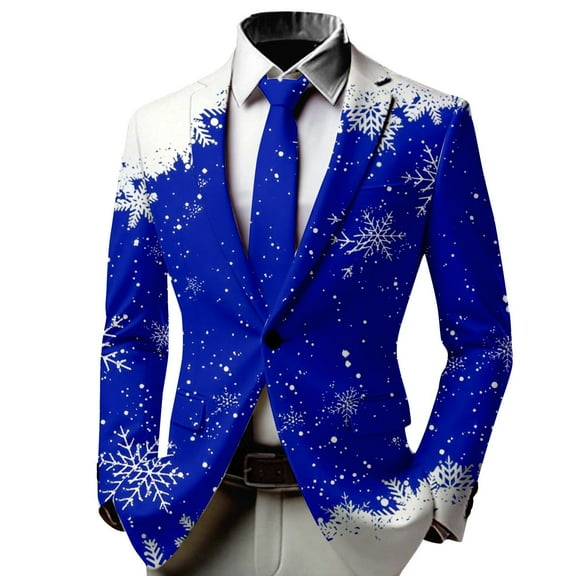 Vividxx Boys Jacket Boys Suit Blazer Christmas Printed Boys Jacket Elegant Formal For Holiday Parties And With Stylish Festive Design For Kids And Youth 7-8 Years