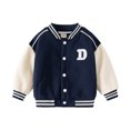 thumbnail image 1 of Vividxx Boys Jacket Boys Thicken Baseball Jacket With Letter Printed Stylish Stand Collar Outerwear Comfortable Casual Coat For Children 18-24 Months, 1 of 9