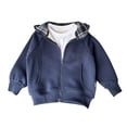 thumbnail image 1 of Vividxx Boys Jacket Boys Winter Jacket With Embroidery Lettering Hooded Zip Up Casual Outerwear Coats For Kids And Toddlers 6-7 Years, 1 of 5