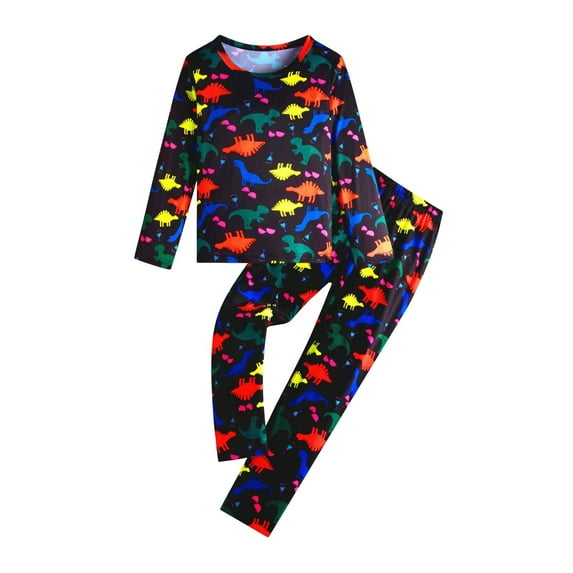 Vividxx Boys Outfits Sets 2PCS Pajama Sets Comfortable Round Neck Long Sleeve Tops And Pants Soft Sleepwear For Kids Toddler Ages 2-10 Years Solid Color Classic Dailywear