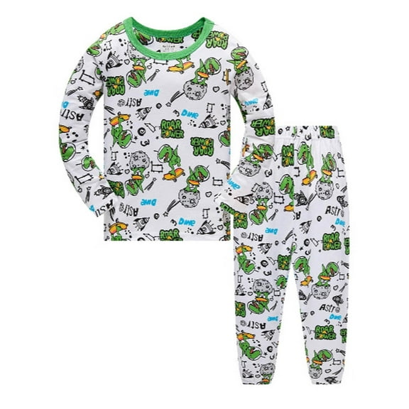 Vividxx Boys Pajamas Boys Outfits Set Cartoon Print Long Sleeve Kids Pajama Two Piece Set Comfortable Sleepwear For Toddlers Children 1-2 Years