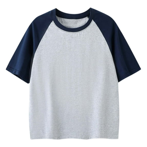 Vividxx Boys Short Sleeve T-Shirt Color Block Raglan Tee Comfortable Tops For Kids Casual Everyday Wear Youth Summer Outfits Sets Solid Color Toddler O-Neck Soft Dailywear