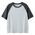 thumbnail image 1 of Vividxx Boys Short Sleeve T-Shirt Color Block Raglan Tee Comfortable Tops For Kids Casual Everyday Wear Youth Summer Outfits Sets Solid Color Toddler O-Neck Leisure Dailywear, 1 of 3